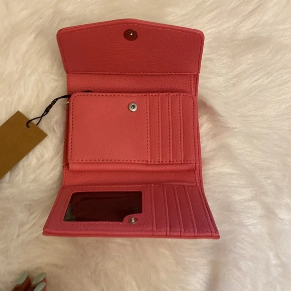 NWT Steve Madden Raspberry Pink Trifold Wallet - Picture 7 of 11